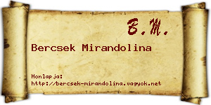 Bercsek Mirandolina névjegykártya